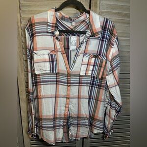 NWT Maurice’s Flannel with Lace Design